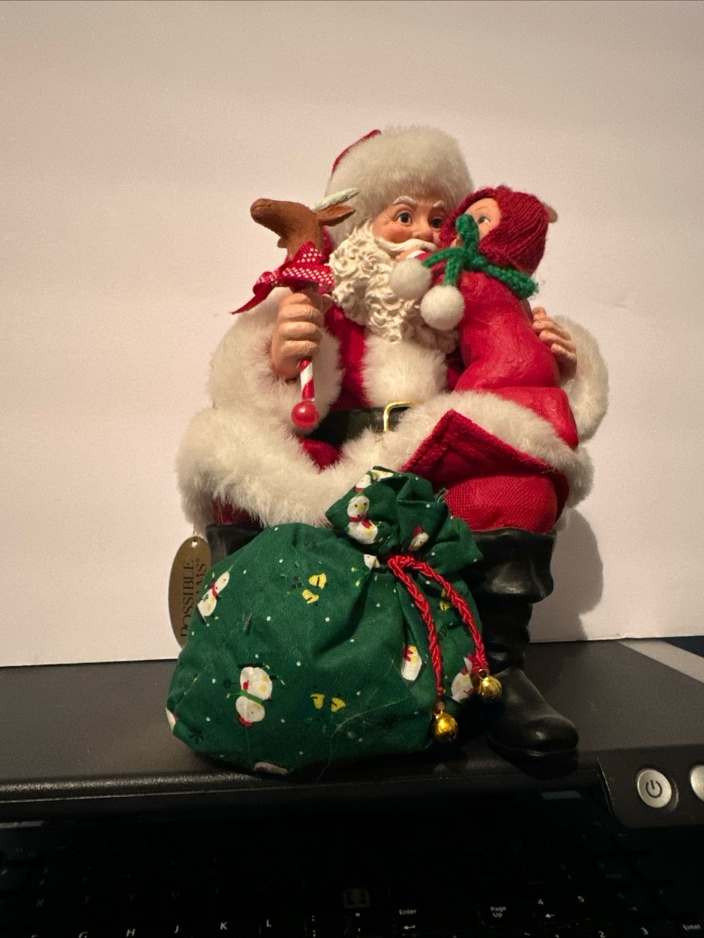 Department 56 Santa Clause with Green Gift Sack - Festive Home Holiday Deco